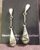 Zuni White Opal & Silver Traditional Pendant & Earrings by R. Laiwakete - JN0087