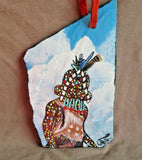 Native Zuni Original Rock Painting - Fire God Kachina by Shane Loretto` HP0084