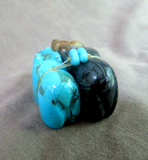 Native Zuni Turquoise & Picasso Marble Bear Unity Duo by LaVies Natewa C4015