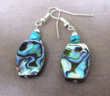 Navajo Lapis & Abalone bead Necklace with Matching Earrings JS0033
