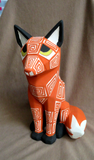 Native American Acoma Pottery Fox Hand Painted Figure by Shirley Chino P277