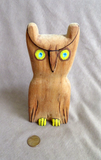 Native Zuni Large Wood Owl Carving Fetish by Al Lewis C4452