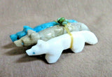 Zuni Turquoise, Jasper & Marble Wolf Unity Trio Fetish by LaVies Natewa C3869