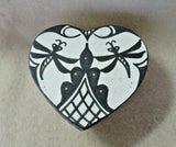 Native Zuni hand made Dragonfly Pottery Heart Trinket Box by Darla Westika  P257