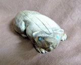 Native Zuni Large Picasso Marble Badger Fetish by Lance Cheama C2914