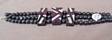 Native Santo Domingo Sugilite & Jet Inlay Bracelet by Torevia Crespin JN0122