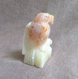Native Zuni Onyx Eagle w Chick on Rock Fetish by Derrick Kaamasee C4470