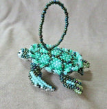 Native Zuni Made Beaded Sea Turtle Multi-color Car Charm or Ornament M300