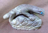 Zuni Amazing Picasso Marble Lizard on a Rock Fetish by Wilfred Cheama C01079