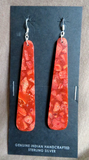Native Santo Domingo Apple Coral Slab Hook Earrings by Ella Mae Garcia JE643