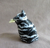 Zuni Zebra Stone Dog w Treat Fetish Carving  by Leland Boone & Daphne Quam C4280