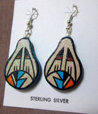 Native Navajo Terra Cotta Clay Pottery Hook Earrings by Benny Chinana JE0182