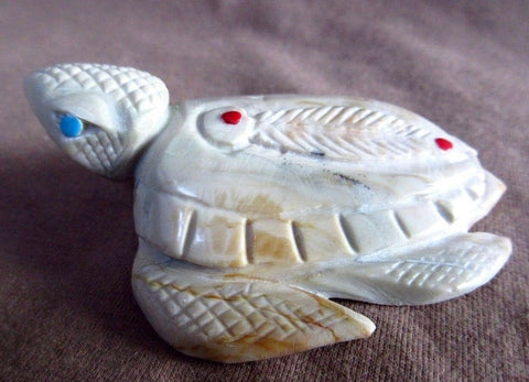 Zuni Museum Quality Picasso Marble Turtle Fetish by Hudson Sandy - C1013