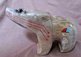 Zuni Museum Quality HUGE Bear W/ Triple Heartline Fetish Rodney Laiwakete C1811