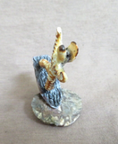 Native Zuni Antler Skateboarding Bear Fetish Carving by Ruben Najera C4503