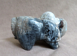 Zuni Picasso Marble Buffalo Carving fetish by Freddie Leekya C4297