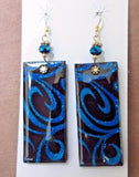 Native Navajo Sterling Silver Textile Rug Design Dangle Hook Earrings  JE0151