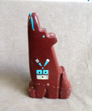 Native Zuni Sacred Pipestone Coyote Fetish Carving by STM  - C4328