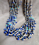 Santo Domingo Multi-stone & Heishi 10 Strand Necklace & Earrings by R Bird JN483