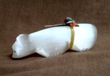 Zuni Amazing Flashy Selenite Bear Fetish w/ Bundle by Evalena Boone C4406