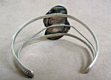 1980's Native Navajo Turquoise, Coral & Sterling Small Cuff Bracelet  JB213