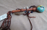 Native Navajo Handmade Rawhide Spirit Elk Rattle by Fedelia Beaver  M354