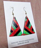 Santo Domingo Multi-stone Matrix Dangle Hook Earrings by Chaslyn Crespin JE0366