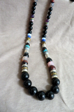 Navajo Sterling Silver & Black Onyx 27" Necklace by Tommy & Rosita Singer JN481
