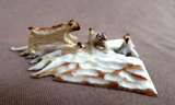 Native Zuni Antler Adorable Mini Dog Family Fetish Carving by Ruben Najera C4129