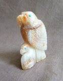 Native Zuni Onyx Eagle w Chick on Rock Fetish by Derrick Kaamasee C4470