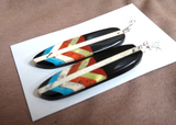 Santo Domingo Multi-stone Feather Earrings by Rudy Coriz  JE658