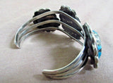 1980's Native Navajo Royston Turquoise & Sterling Small Cuff Bracelet  JB225
