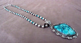 Native Navajo Sterling Navajo Pearls & Chrysocolla Necklace by B Begay JN0150
