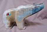 Zuni Museum Quality HUGE Bear W/ Triple Heartline Fetish Rodney Laiwakete C1811