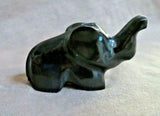 Native Zuni Black Marble Lucky Elephant Fetish Carving by Calvert Bowannie C3911