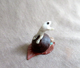 Native Zuni Antler Mini Jumping Frog Fetish Carving by Ruben Najera C4282