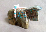 Zuni Picasso Marble Horse w 3 heartlines Fetish by Carlton Laiwakete (D) C4460
