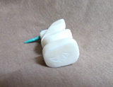 Native Zuni White Marble Hummingbird Fetish Carving by Brandon Philips - C4658