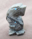 Zuni Great Grey Marble Eagle w/ Sunface Fetish by Robert Cellicion C0284
