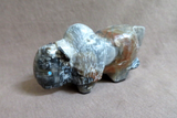 Zuni Picasso Marble Buffalo Carving fetish by Freddie Leekya C4297