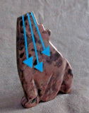 Zuni Gorgeous Rhodochrosite Coyote w Heartlnes Fetish by Bernard Laiwakete C2746