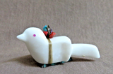 Native Zuni Healing White Marble Rainbird Fetish Carving by Daryll Shack - C4426