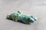 Zuni Turquoise & Picasso Marble Mt Lion Duo Fetish by  LaVies Natewa C4206