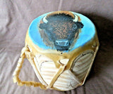 Native Navajo Hand Made Hand Painted Buffalo 2 Sided Drum by JC Black M328