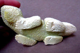 Native Zuni Large Yellow Serpentine  Bearded Lizard Fetish C1358
