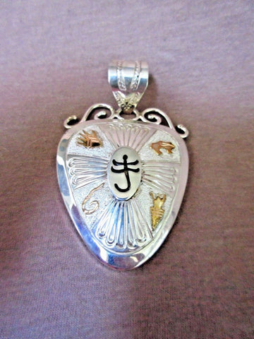 Navajo 12kt gold fill & Sterling Silver ANIMAL PENDANT by Andy Marian JP0143