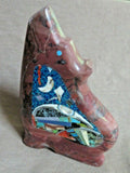 Zuni  XL Jasper Coyote w Multi-stone inlay Fetish by Lynn & Jayne Quam C3714