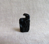 Native Zuni MINI / Tiny Jet Raven Fetish Carving by Rochelle Quam  C4289