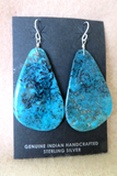 Santo Domingo Stunning Blue Turquoise Slab Hook Earring by Deanna Tenorio JE624