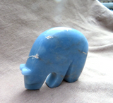 Zuni Calming Angelite Bear Fetish w 3 heartlines by Kenric Laiwakete C4146